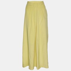 Twenty8Twelve Yellow Silk Pleated Midi Skirt S